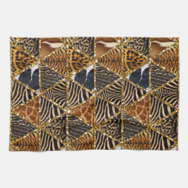 美しいトレンディーフェイク三角獣毛プリント キッチンタオル