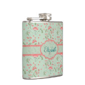 美しいトレンディーヴィンテージフローラとフラミンゴ鳥 フラスク (右)