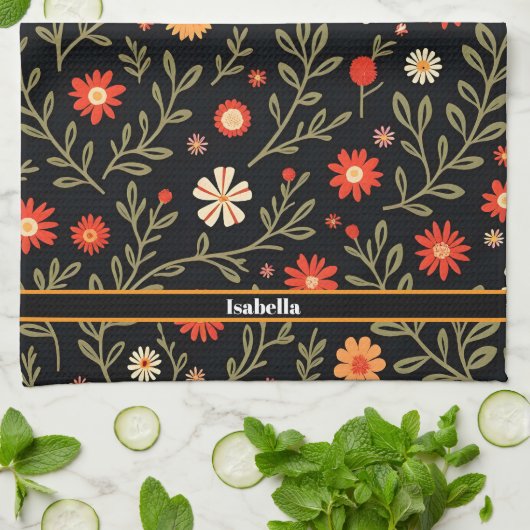 美しいトレンディーヴィンテージフローラコレクション キッチンタオル (折り畳み)