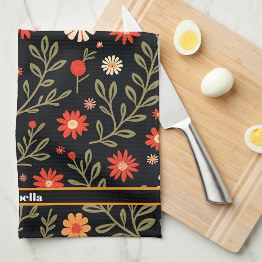 美しいトレンディーヴィンテージフローラコレクション キッチンタオル (四つ折り)
