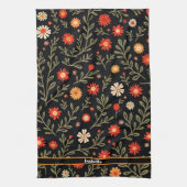 美しいトレンディーヴィンテージフローラコレクション キッチンタオル (縦)