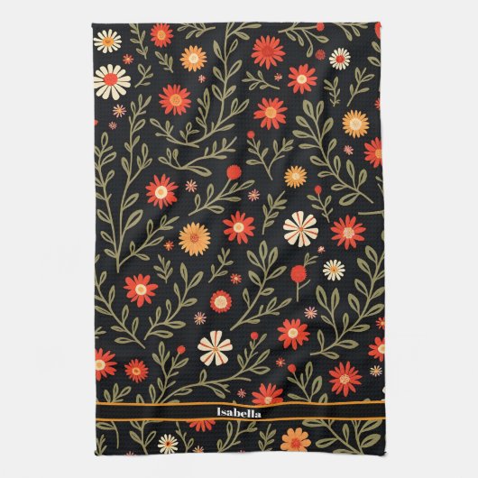 美しいトレンディーヴィンテージフローラコレクション キッチンタオル (縦)