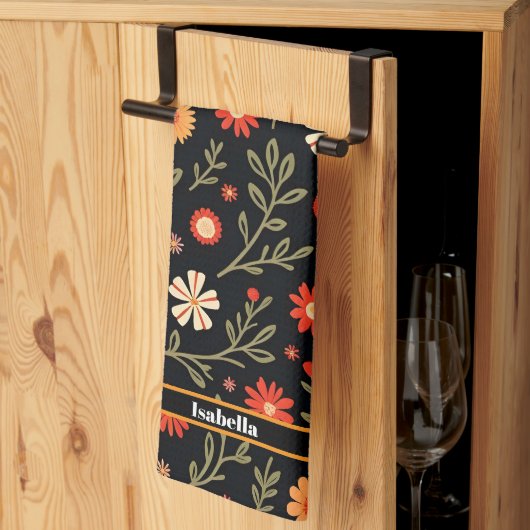 美しいトレンディーヴィンテージフローラコレクション キッチンタオル (三つ折り)