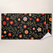 美しいトレンディーヴィンテージフローラコレクション ビーチタオル (正面)