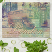 美しいトレンディーヴィンテージロンドンランドマークス キッチンタオル (折り畳み)