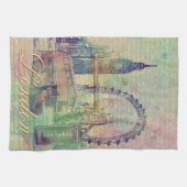 美しいトレンディーヴィンテージロンドンランドマークス キッチンタオル (横)