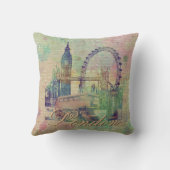 美しいトレンディーヴィンテージロンドンランドマークス クッション (裏面)