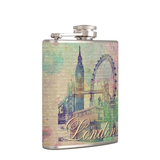 美しいトレンディーヴィンテージロンドンランドマークス フラスク (右)
