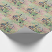 美しいトレンディーヴィンテージロンドンランドマークス ラッピングペーパー (角)