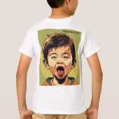 美しいトレンディー少年のTシャツ Tシャツ (裏面)