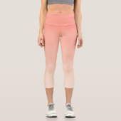 美しいトレンディー抽象芸術コーラルピンクのグラデーション カプリレギンス (正面)