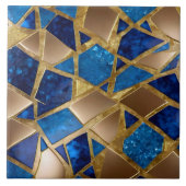 美しいトレンディー海ブルー金ゴールドコレクション タイル (正面)