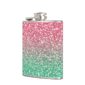 美しいトレンドガーリーインクの緑のフェイクグリッター フラスク (左)