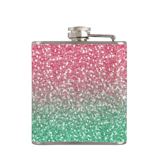 美しいトレンドガーリーインクの緑のフェイクグリッター フラスク (裏面)