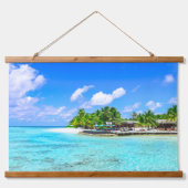 美しいトロピカルアイランドぶら下がったビーチのタペストリー 吊り下げ型タペストリー (正面)