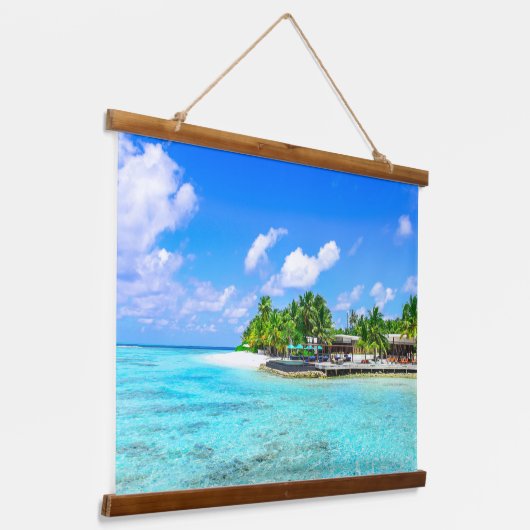 美しいトロピカルアイランドぶら下がったビーチのタペストリー 吊り下げ型タペストリー (傾斜あり)
