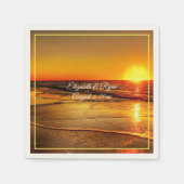 美しいトロピカルアイランドビーチウェディングカスタム スタンダードカクテルナプキン (正面)