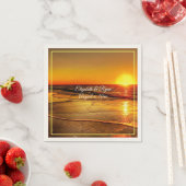 美しいトロピカルアイランドビーチウェディングカスタム スタンダードカクテルナプキン (インサイチュ)