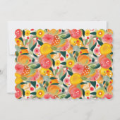 美しいトロピカルオレンジの植物学パターン 招待状 (裏面)