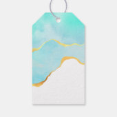 美しいトロピカルグリーンと金ゴールド縁ど誕生日 ギフトタグ (裏面)