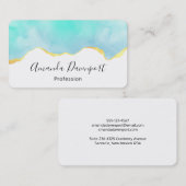 美しいトロピカルグリーンと金ゴールド縁ど 名刺 (正面/裏面)