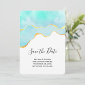 美しいトロピカルグリーン(金ゴールド縁ど結婚) セーブザデート (スタンド正面)