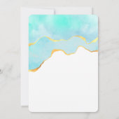 美しいトロピカルグリーン(金ゴールド縁ど結婚) セーブザデート (裏面)