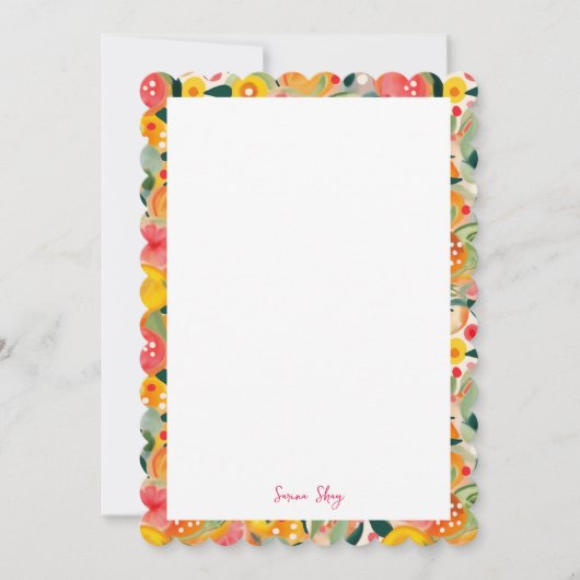 美しいトロピカルシトラス植物模様 招待状 (正面)