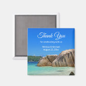 美しいトロピカルシーロッキーコースト結婚式の引き出物 マグネット (正面/裏面)