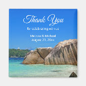 美しいトロピカルシーロッキーコースト結婚式の引き出物 マグネット (正面)