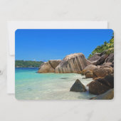 美しいトロピカルシー ロッキー海岸線 ウェディング セーブザデート (裏面)