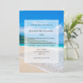 美しいトロピカルデスティネーションサンディビーチ結婚式 招待状 (スタンド正面)