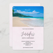 美しいトロピカルデスティネーションビーチ誕生日 招待状 (正面/裏面)