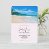 美しいトロピカルデスティネーションビーチ誕生日 招待状 (スタンド正面)