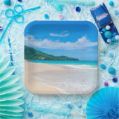 美しいトロピカルデスティネーション風光明媚なビーチ ペーパープレート (パーティー)