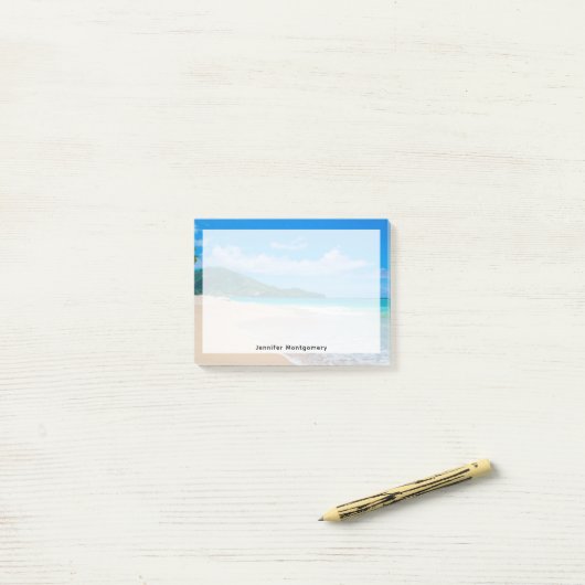 美しいトロピカルデスティネーション風光明媚なビーチ ポストイット (デスク上)