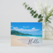 美しいトロピカルデスティネーション風光明媚なビーチ ポストカード (スタンド正面)