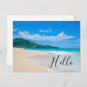 美しいトロピカルデスティネーション風光明媚なビーチ ポストカード (正面/裏面)