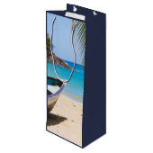 美しいトロピカルビーチとローボートサンキュー ワインギフトバッグ (裏面アングル)