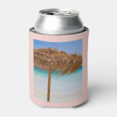美しいトロピカルビーチの傘 缶クーラー (缶正面)