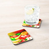 美しいトロピカルフ絵画ルーツ。買今 コースター (右側)