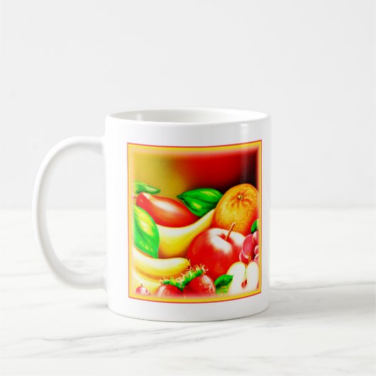 美しいトロピカルフ絵画ルーツ。買今 コーヒーマグカップ (左)