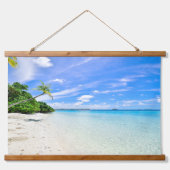 美しいトロピカルホワイトサンドビーチ 吊り下げ型タペストリー (正面)