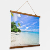 美しいトロピカルホワイトサンドビーチ 吊り下げ型タペストリー (傾斜あり)