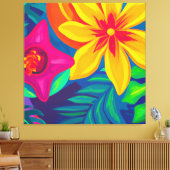 美しいトロピカル絵画フローラの芸術 キャンバスプリント (インサイチュ (リビング))