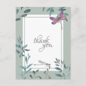 美しいトンボとガーデンの緑ありがとう ポストカード (正面)