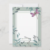 美しいトンボとガーデン結婚グリーンズ サンキューカード (裏面)