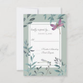 美しいトンボとガーデン結婚グリーンズ 出欠カード (裏面)