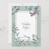 美しいトンボとガーデン結婚グリーンズ 招待状 (裏面)