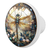 美しいトンボのピンクの真珠のターコイズ宝石 セラミックノブ (右)